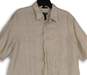 Mens Beige Spread Collar Short Sleeve Casual Button-Up Shirt Size XL image number 3