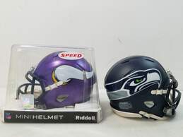 Seattle Seahawks & Signature Minnesota Viking Helmets