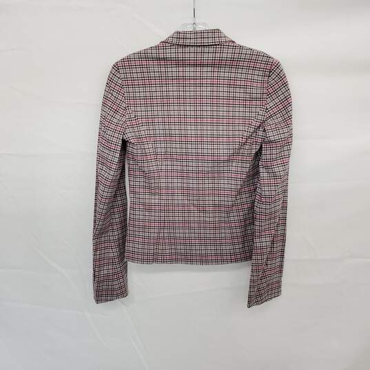 Ben Sherman Pink & Black Plaid Patterned Lined Blazer Jacket WM Size XS NWT image number 2