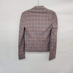 Ben Sherman Pink & Black Plaid Patterned Lined Blazer Jacket WM Size XS NWT alternative image