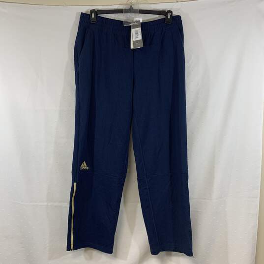 Men's Navy Adidas Track Pants, Sz. L image number 1