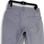 Womens Gray Flat Front Slash Pockets Straight Leg Dress Pants Size 32/30 image number 4