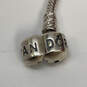 Designer Pandora S925 ALE Sterling Silver Ball Clasp Snake Chain Bracelet image number 4