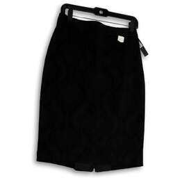 NWT Womens Black Textured Flat Front Straight And Pencil Skirt Size 8 alternative image