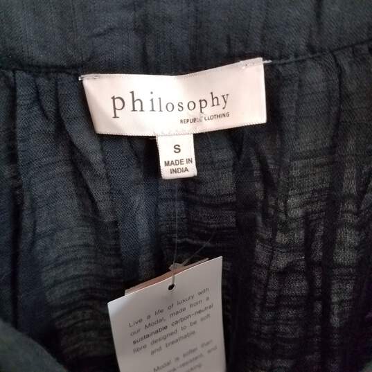Philosophy women's square neck black gauze shirt S nwt image number 3