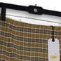 NWT Womens Brown Plaid Pleated Back Zip Short A-Line Skirt Size M image number 3