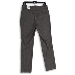 NWT Womens Gray Red Plaid Flat Front Elastic Waist Slim Ankle Pants Size 8 alternative image