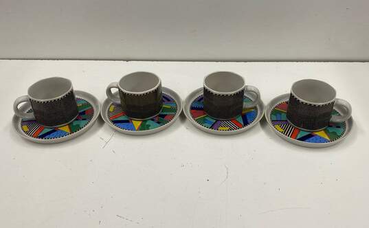 Rosenthal Cup and Saucers Coffee/Tea New Wave Motif Barbara Brenner image number 1