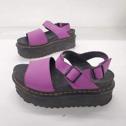 Dr. Martens Women's Voss Quad Purple Leather Platform Sandals Size 8 alternative image