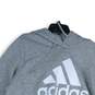 Adidas Mens Gray Essentials Long Sleeve Activewear Pullover Hoodie Size 3X image number 3