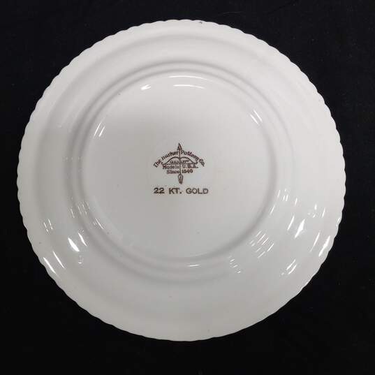 Set of 5 Vintage Harker Pottery 24 KT Gold China Saucers image number 5