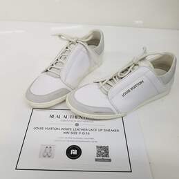 Louis Vuitton LV6 White Leather Lace Up Sneakers Men's Size 9