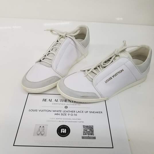 Louis Vuitton LV6 White Leather Lace Up Sneakers Men's Size 9 image number 1