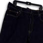 Mens Blue Denim Dark Wash Stretch Pockets Straight Leg Capri Jeans Size 44T image number 3