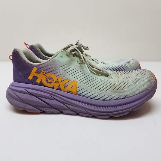 Hoka One One Rincon 3 Blue Glass/Chalk Violet Running Shoes Size 9 image number 3