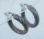 Artisan Sterling Silver Onyx Brooch Faux Onyx Ring & Twisted Mini Hoop Earrings 27.8g image number 2