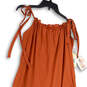 NWT Womens Brown Square Neck Sleeveless Knee Length A-line Dress Size L image number 3