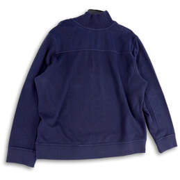 Mens Blue Long Sleeve Mock Neck Quarter Zip Pullover Sweater Size 2XL alternative image