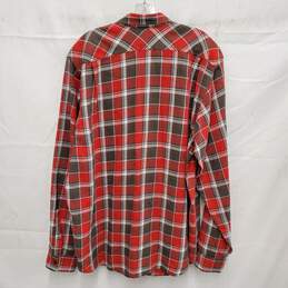 Filson MN's Red & Brown Plaid Long Sleeve Cotton Scout Shirt Size XL alternative image
