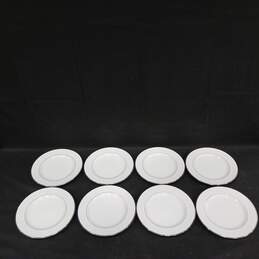 Bundle Of 8 White 1070 Engagement Ceramic Plates alternative image