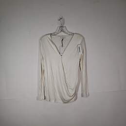 NWT Womens Surplice Neck Long Sleeve Pullover Blouse Top Size X-Small