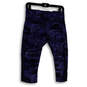 Womens Blue Abstract Elastic Waist Pull-On Activewear Capri Leggings Sz 10 image number 1