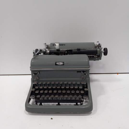 Vintage 1950's Royal KMG Light Grey Ribbon Typewriter w/ Cover image number 1