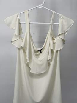 Express Womens Cream Cold Shoulder Sleeve Blouse Top Size Large T-0528908-K alternative image