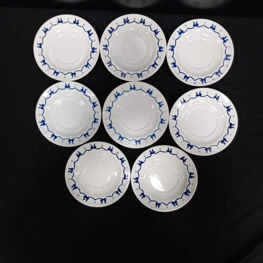 8pc Set of Poppytrail Provincial Blue Ceramic Saucer Plates image number 2
