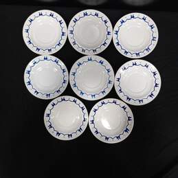 8pc Set of Poppytrail Provincial Blue Ceramic Saucer Plates alternative image