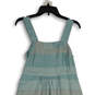 Womens Turquoise Striped Square Neck Button Front A-Line Dress Size XS image number 4