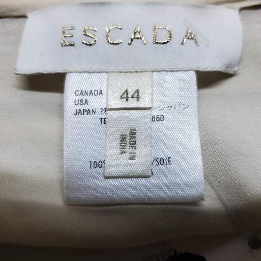 ESCADA Silk Cream Beaded & Blue Sequin Striped Nautical Skirt Sz 44 image number 3