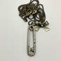 Designer Betsey Johnson Gold-Tone Rhinestone Bow Pin Charm Necklace image number 2