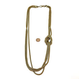 Designer J. Crew Gold-Tone Multi Strand Ring Clasp Snake Chain Necklace alternative image