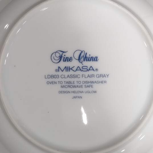 Set of 6 Mikasa Classic Flair Gray Fine China Soup Bowls image number 4