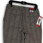 NWT Womens Gray Black Plaid Flat Front Slash Pockets Dress Pants Size Medium image number 4