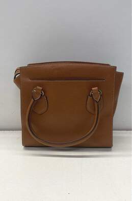 Lauren By Ralph Lauren Millbrook Brown Leather Turnlock Satchel Bag alternative image