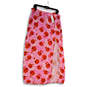 NWT Womens Pink Red Floral Side Slit Midi Straight & Pencil Skirt Size 12 image number 1