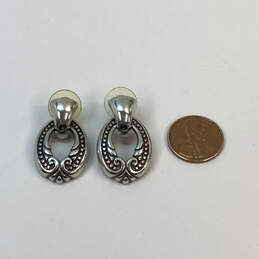 Designer Brighton Silver-Tone Engraved Swirl Door Knocker Drop Earrings alternative image