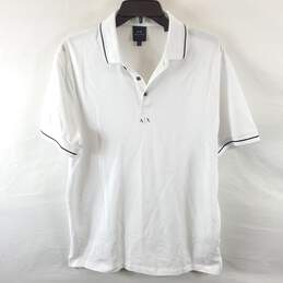 Armani Exchange Men White Polo T Shirt L