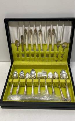 Crown Silver Company Radiance Silver Plated Flatware 75 pc Mix Lot with Chest