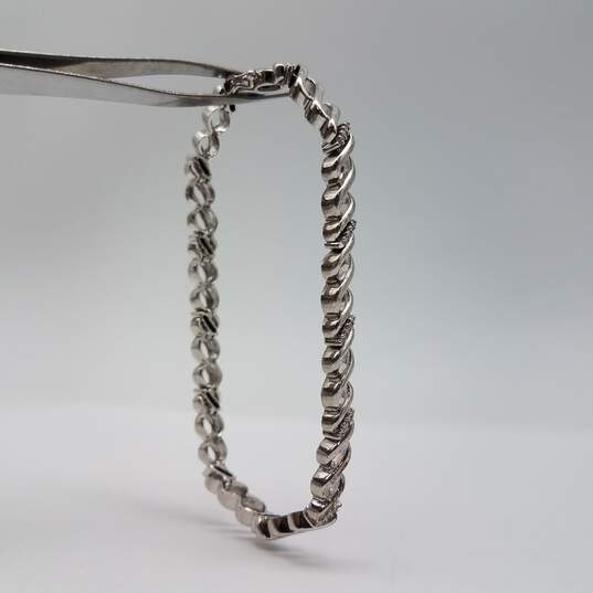 Sterling Silver Diamond Infinity Link 7 Inch Bracelet 12.7g image number 3