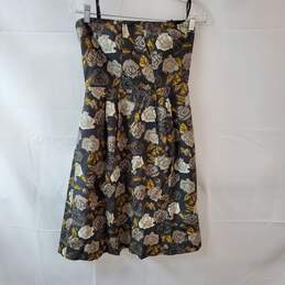 Black Sleeveless Dress with White/Yellow/Gray Floral Print Size 2 - Tag Attached alternative image