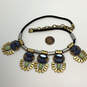 Designer J. Crew Two-Tone Multicolor Rhinestone Abstract Statement Necklace image number 3