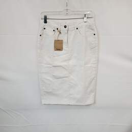 Boden White Cotton Blend Denim Skirt WM Size 6 R NWT