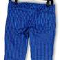 Womens Blue Purple Stripe Pockets Flat Front Skinny Leg Ankle Pants Size 5 image number 4