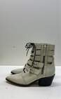 TOPSHOP Leather Buckle Cut Out Lace Up Ankle Western Boots Shoes Women's Size 39 image number 1