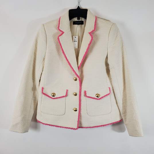 Talbots Women White & Pink Tweed Jacket Sz 2 NWT image number 1