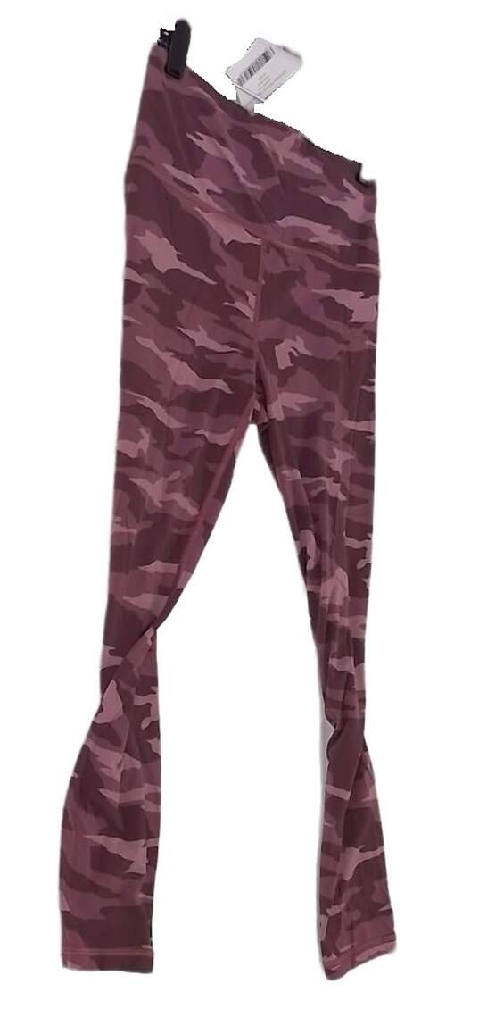 Womens Purple Camouflage Elastic Waist Compression Leggings Size Small image number 3