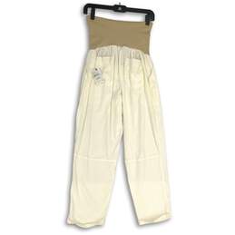 NWT A Pea In The Pod Womens White Beige Maternity Pull-On Ankle Pants Size L/G alternative image
